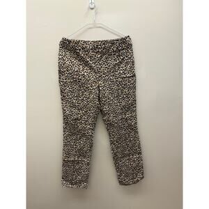 Kim Rogers Leopard Print Cropped Pants | Size 12
